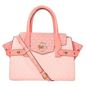 Michael Kors Carmen Sherbet Signature PVC Leather 2 Way Satchel Crossbody Purse